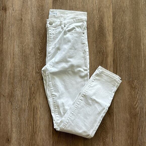 LOFT Modern High Waist Skinny Ankle Jeans White Size 0 - Picture 1 of 7